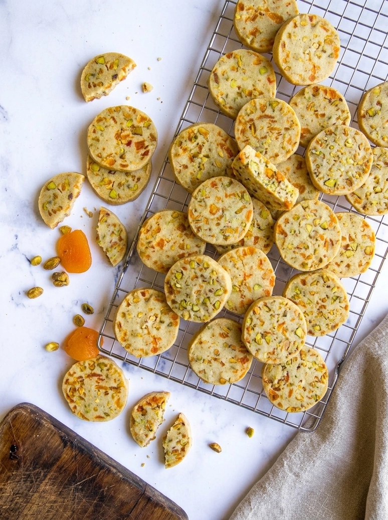 Pistachio Apricot Shortbread Cookies - 2