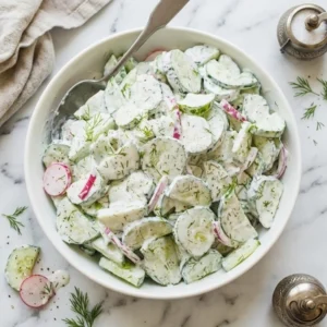 Quick and Easy Creamy Cucumber Salad