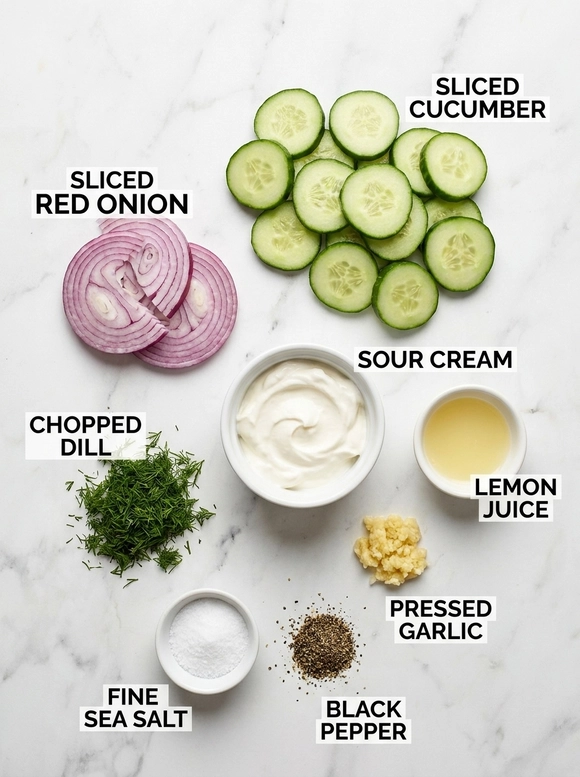 Quick and Easy Creamy Cucumber Salad - 1