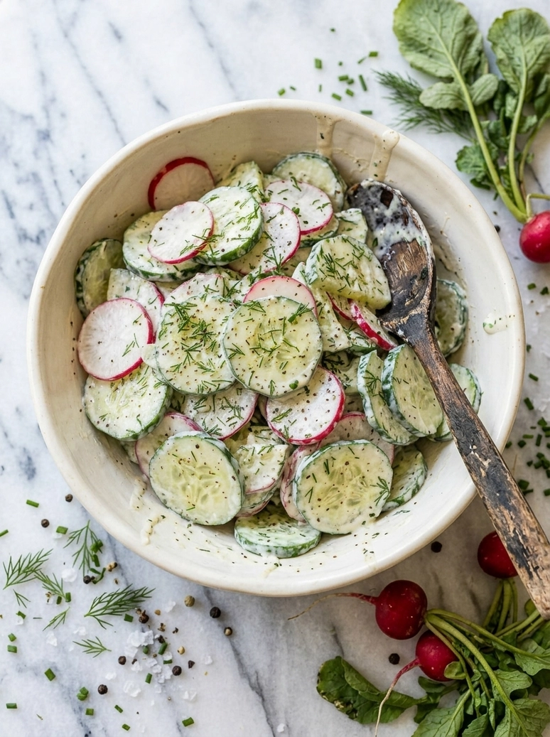 Quick and Easy Creamy Cucumber Salad - 1