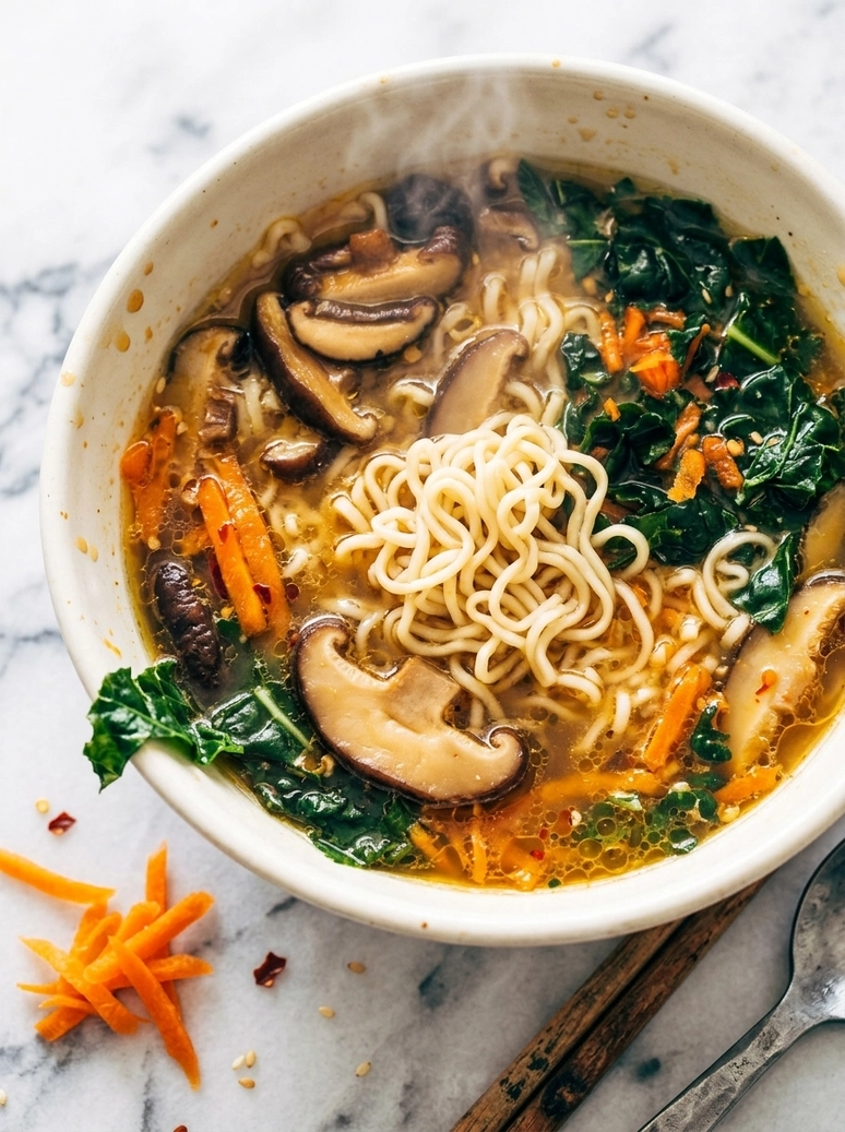 Quick Homemade Ramen with Vegetables - 1