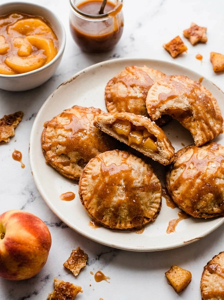 salted caramel peach hand pies - 2