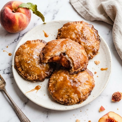 salted caramel peach hand pies