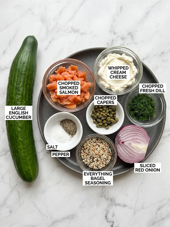 Smoked Salmon Everything Bagel Cucumbers - 1
