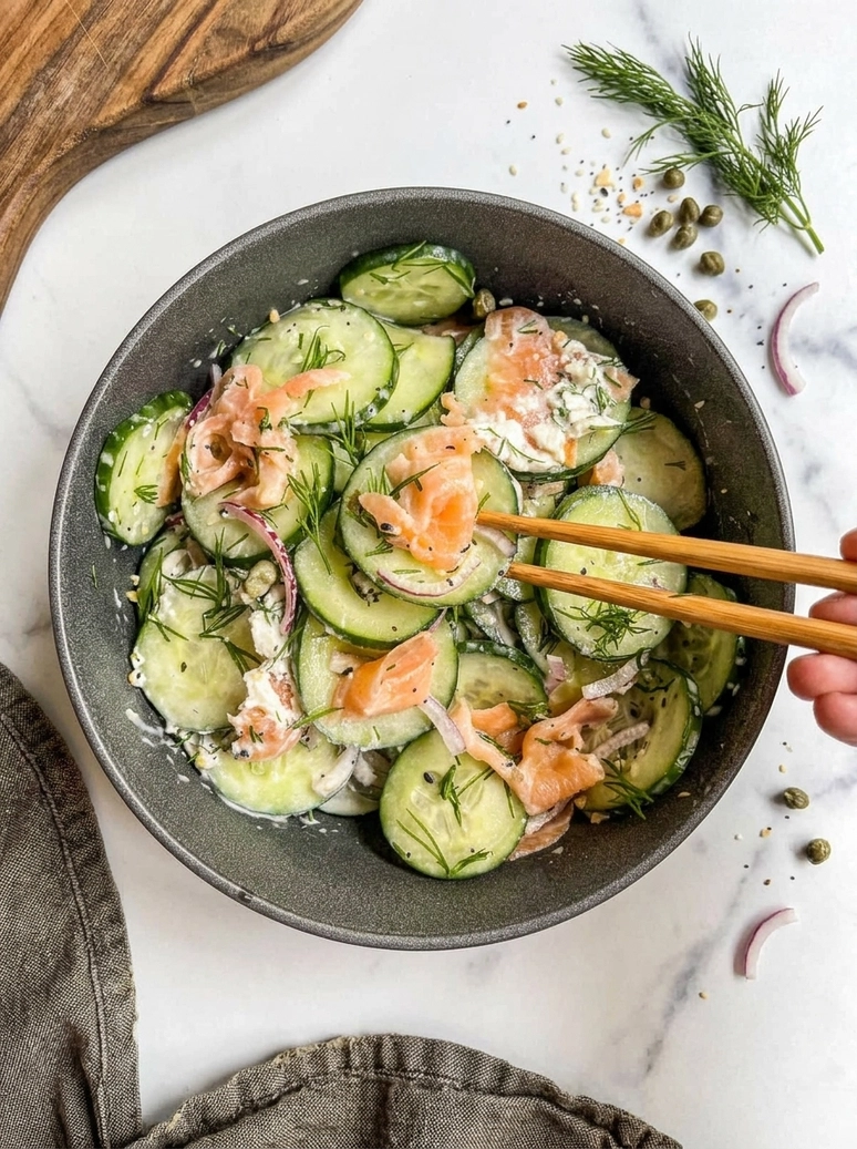 Smoked Salmon Everything Bagel Cucumbers - 1