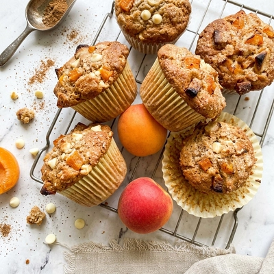Spicy Apricot Muffins with White Chocolate