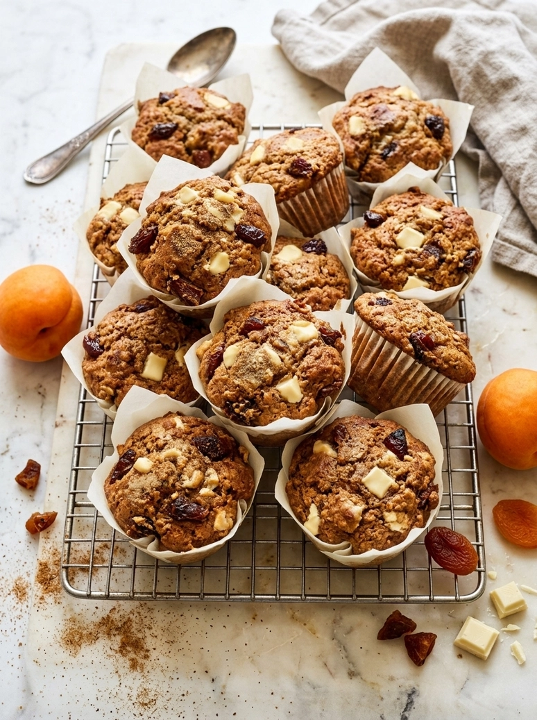 Spicy Apricot Muffins with White Chocolate - 1