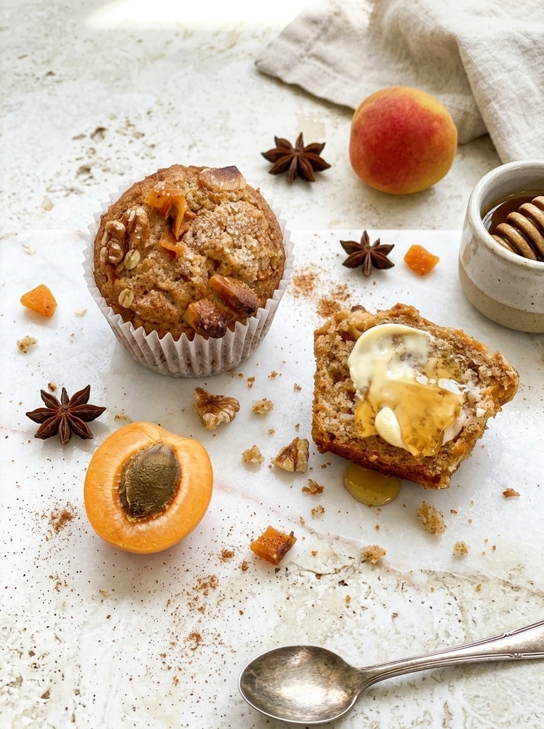 Spicy Apricot Muffins with White Chocolate - 2