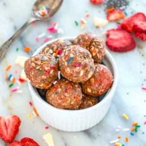 Strawberry Funfetti Energy Bites