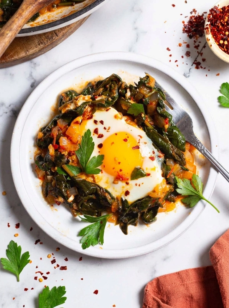Turkish Spinach and Eggs Breakfast - 2