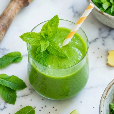 Vegan Green Smoothie with Mint