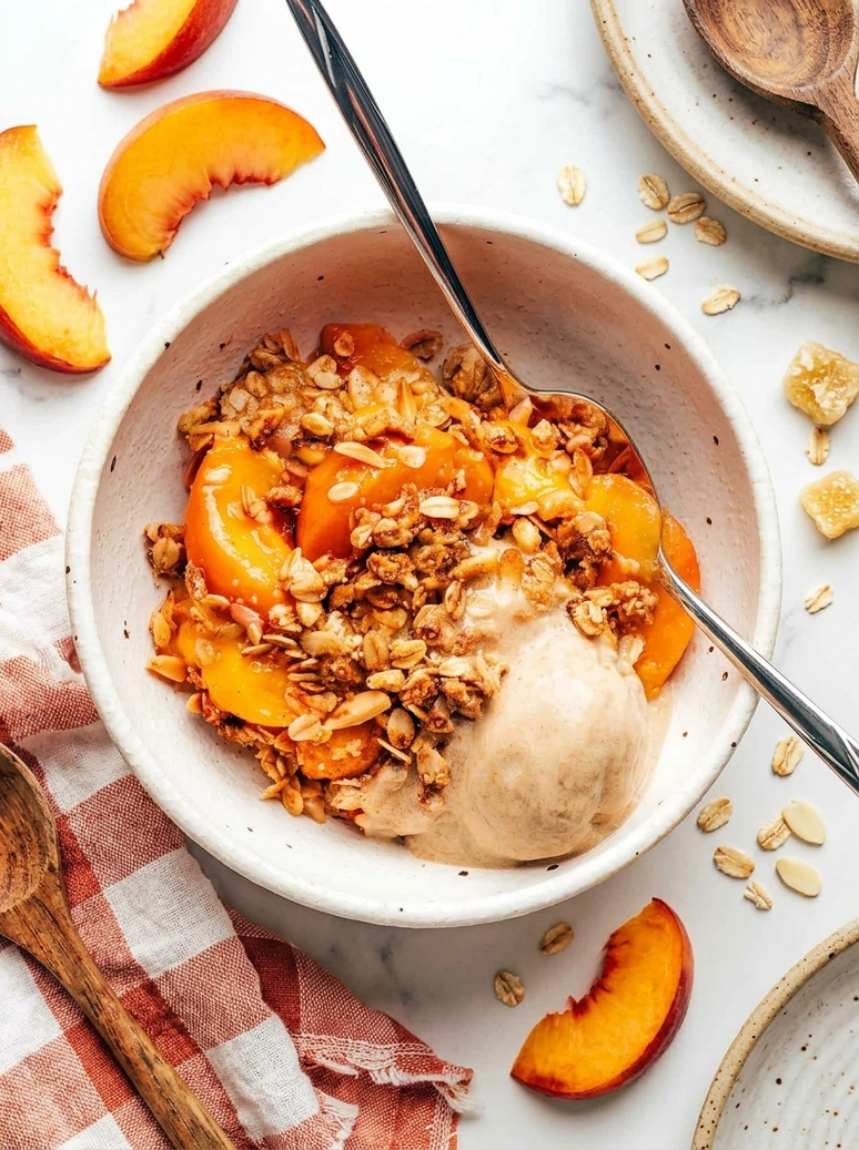 Warm Ginger Peach Crisp Delight - 2
