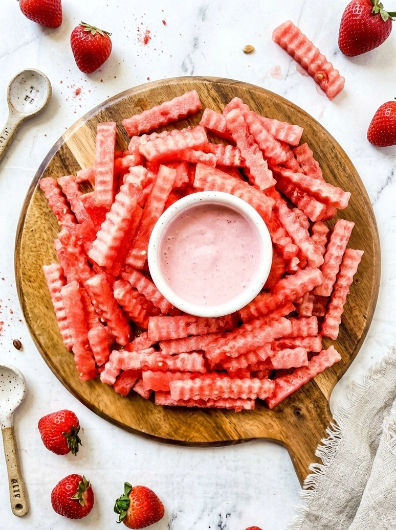 Watermelon Fries with Strawberry Dip - 1