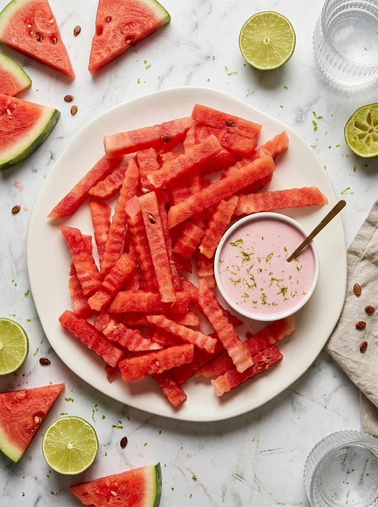 Watermelon Fries with Strawberry Dip - 2